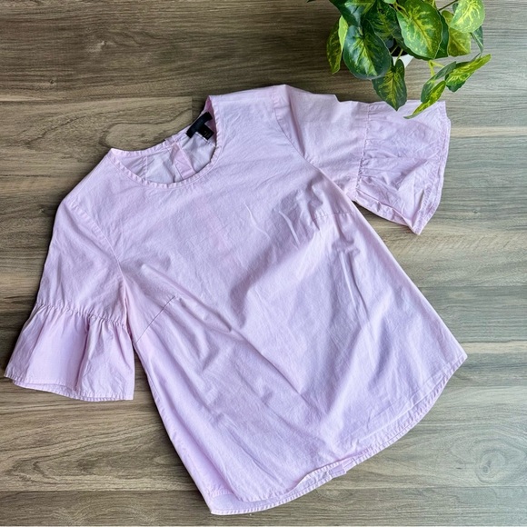 J. Crew Orchid Pink Button Back Bell Sleeve Top – Size 0 - Picture 2 of 12
